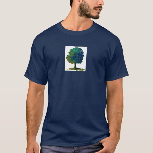 T-Shirt Homme Arbre à Ombre Verte (Devant)