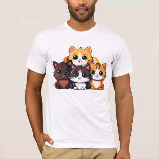 t-shirt homme avec chat imprimé