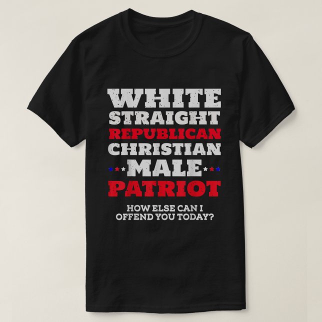 T-shirt Homme Blanc Droit Républicain Christian Homme Part (Design devant)