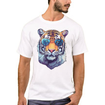 T-shirt homme blanc modifiable avec 🐯 TIGER