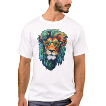 T-shirt homme blanc modifiable - Lion