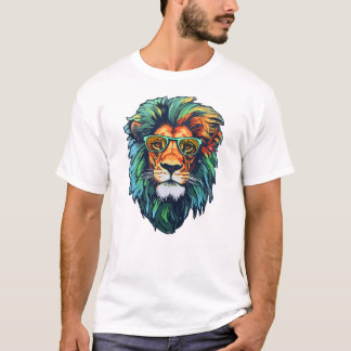 T-shirt homme blanc modifiable - Lion