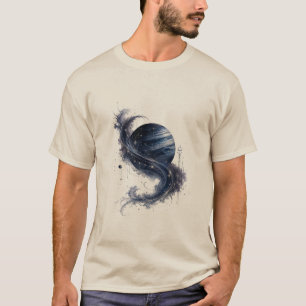 T-Shirt Homme Blue Planet Cosmic Swirl Céleste