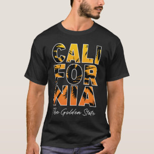 T-shirt homme Californie Palmiers Lettres Remplis