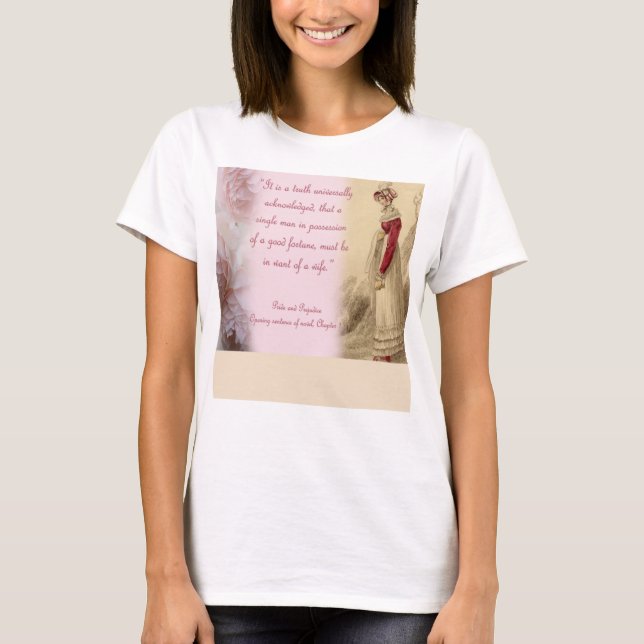 T-shirt Homme célibataire, fierté et préjugés Jane Austen (Devant)