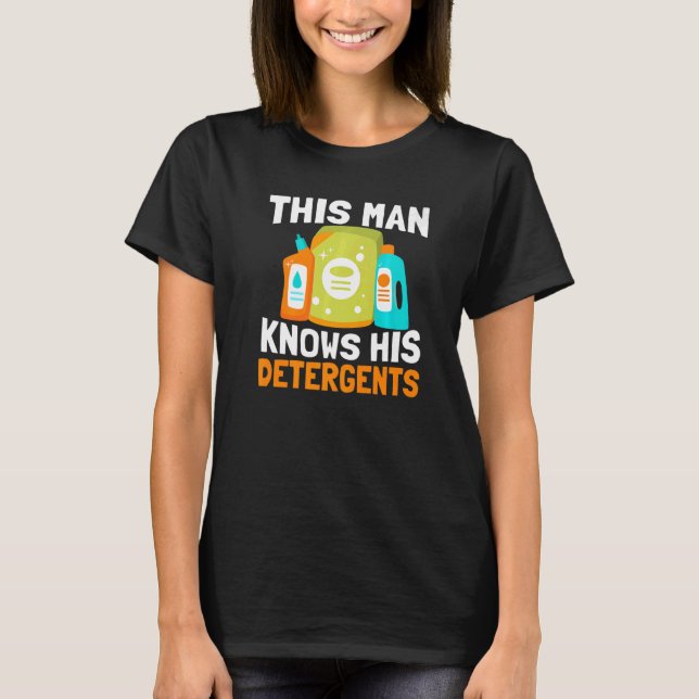 T-shirt Homme Cet Homme Connaît Ses Détergents School Cust (Devant)