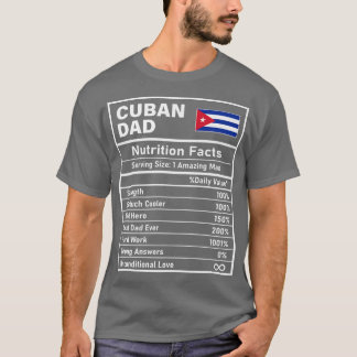 T-shirt Homme Cubain Papa Nutrition Fiches Fête des pères