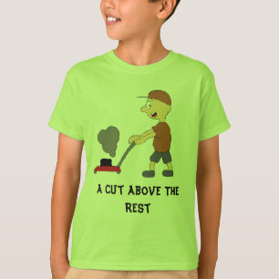 T-shirt Homme de bande dessinée avec la tondeuse à gazon