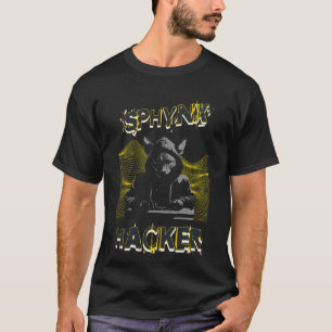 T-shirt homme de hacker de chats Sphynx noirs