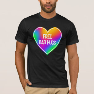 T-shirt homme de Rainbow Heart pour papa gratuit