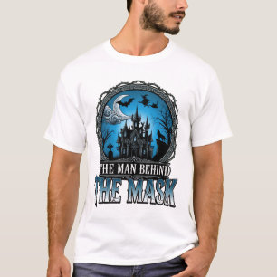 T-shirt Homme derrière le masque Halloween maison hantée s