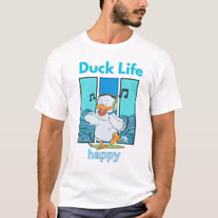 T-Shirt homme dessin animé drôle et heureux Duck L