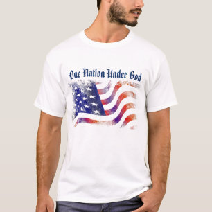 T-shirt homme - Drapeau américain une nation sous 