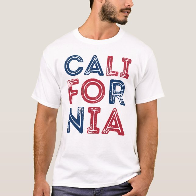 T-shirt homme en forme de grunge en Californie (Devant)