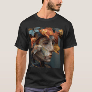 T-shirt Homme en papier surréaliste, poisson et papillon d