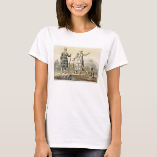 T-shirt Homme et femme d'Alaska (gravure de couleur)