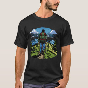 T-shirt Homme faisant une randonnée sur un sentier comme l