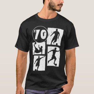 T-shirt Homme Femme 70 Ans Footballeur Footll 70 Ans