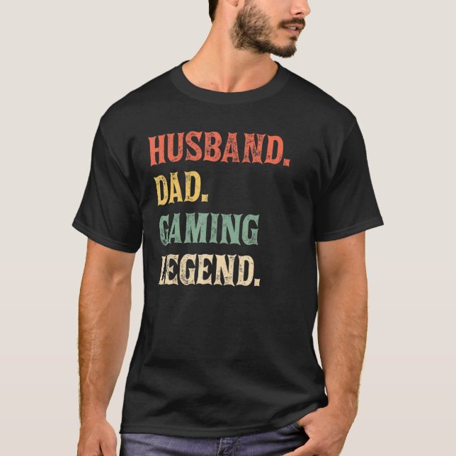 T-shirt Homme Gamer Papa Mari Papa Papa Vidéo Jeu Légende  (Devant)