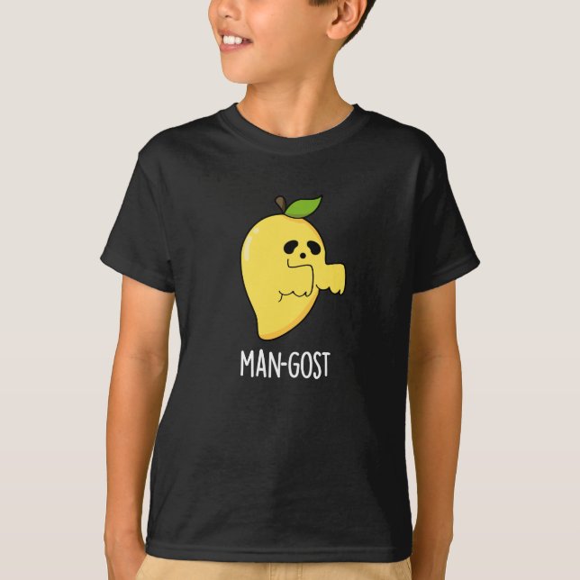 T-shirt Homme-gost Drôle Halloween Mango Ghost Pun Dark BG (Devant)