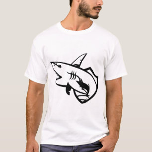 T-shirt homme graphique requin minimaliste