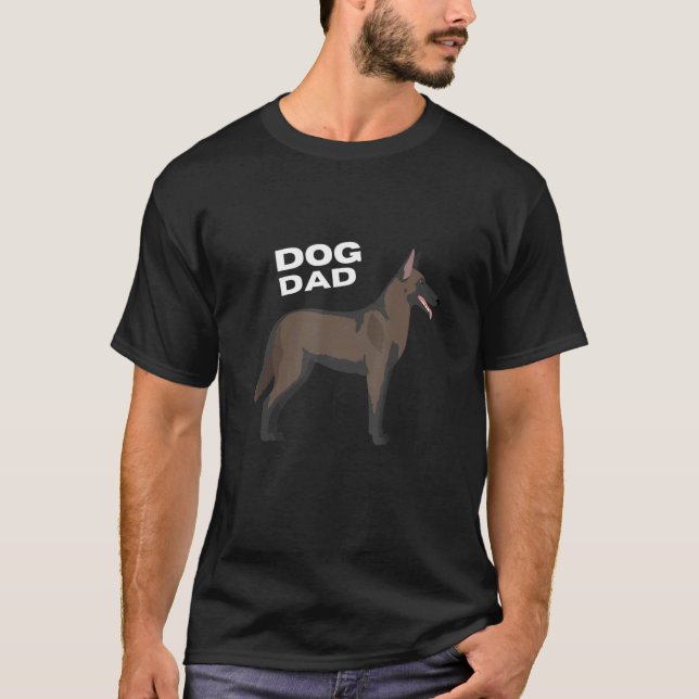T-shirt Homme Grey Sable Belge Malinois Chien Papa Homme (Devant)