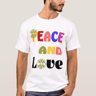 T-shirt homme hippie Paix et Amour