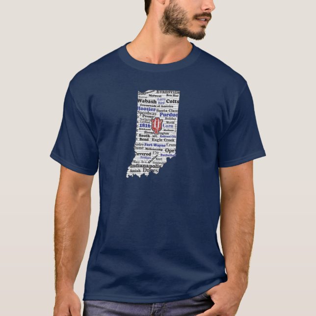 T-shirt homme IN Word Cloud (V1 Blue) (Devant)