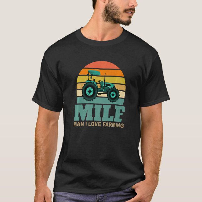 T-shirt Homme J'Aime L'Agriculture-M.I.L.F-Funny Dit Fermi (Devant)