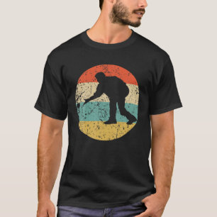 T-shirt Homme Jouant Bocce Silhouette Retro Bocce Ball