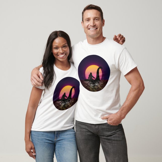 T-shirt Homme Loch Ness Rétro Bigfoot (Unisexe)