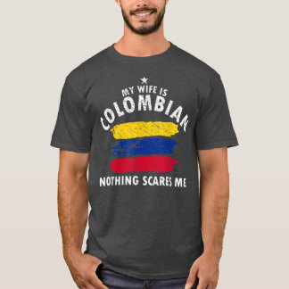 T-shirt Homme Ma Femme Est Colombienne Amusante Mari De Co