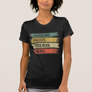 T-shirt Homme Mari Daddy Fireman Hero Pompier