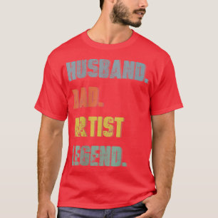 T-shirt Homme mari papa Art enseignant Légende Père Vintag