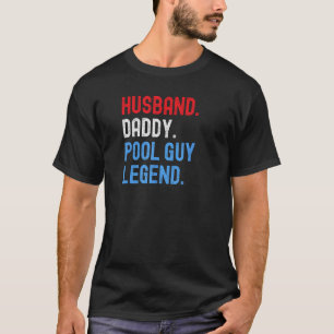T-shirt Homme mari papa Pool Guy Legend Patriotique 4e de