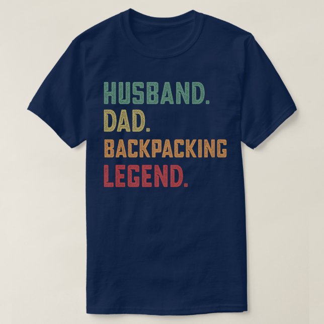 T-shirt Homme mari papa sac à dos Légende randonnée  (Design devant)