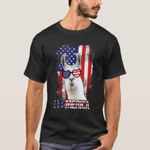 T-shirt Homme Merica Patriotique Lama Llamerica 4 Juillet