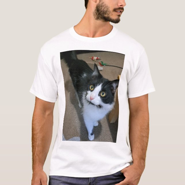 T-shirt homme mignon chat (Devant)