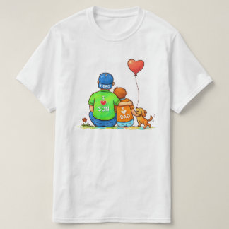 T-Shirt Homme Minimaliste Papa Héros & Fils Aimant