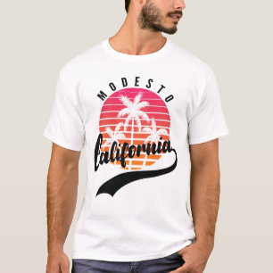 T-shirt homme Modesto, California Retro Sunset