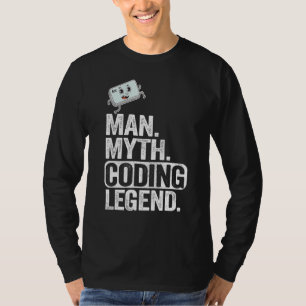 T-shirt Homme Myth Coding Legend Coder Papa Geek Ordinateu