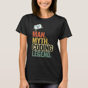 T-shirt Homme Myth Coding Legend Coder Papa Geek Ordinateu