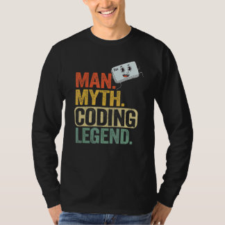 T-shirt Homme Myth Coding Legend Coder Papa Geek Ordinateu