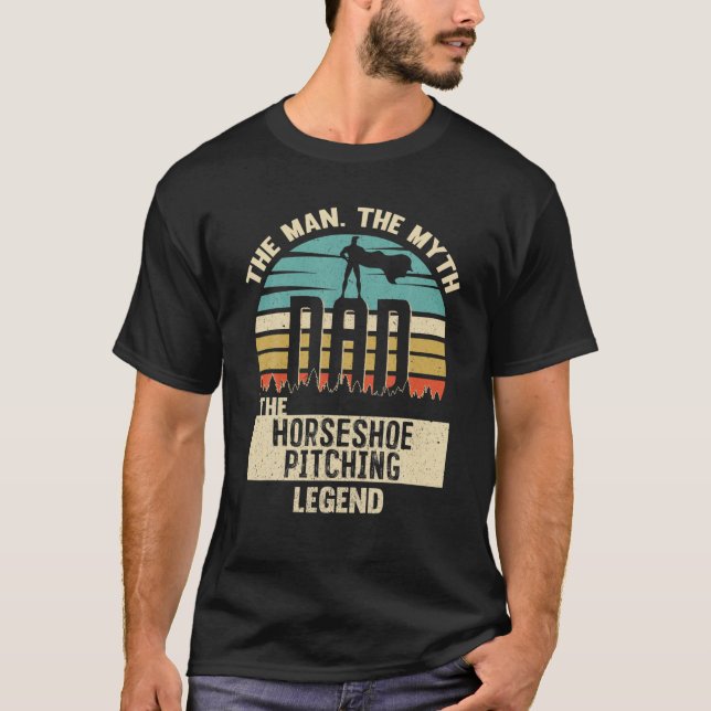 T-shirt Homme Mythe Légende Papa Horseshoe Pitching (Devant)