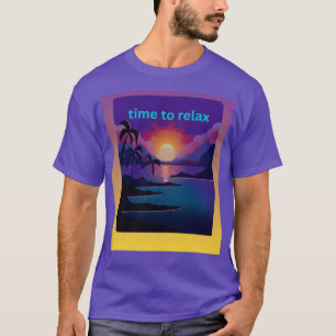 T-Shirt Homme Palmiers de Plage Relaxants Coucher 