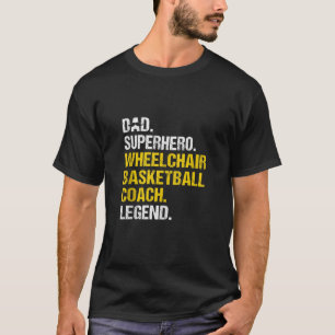 T-shirt Homme Papa Superhero Fun entraîneur de basket-ball