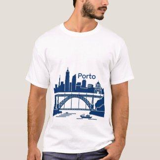 T-Shirt Homme Porto Skyline – Paysage Urbain du Po