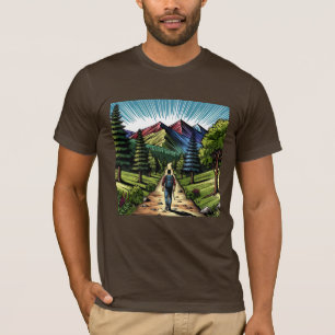 T-shirt Homme randonnant sur les sentiers