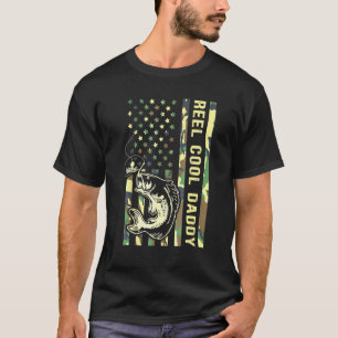 T-shirt Homme Reel Cool Papa Pêcheur Père Patriotique Fi