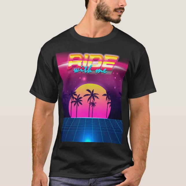 T-shirt homme rétro futuriste des années 80 (Devant)